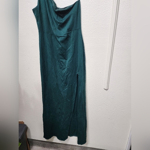 Lulus Good Times Only Hunter Green One-Shoulder Maxi Dress 1X Wedding Party Prom - Picture 7 of 9
